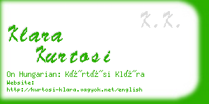 klara kurtosi business card